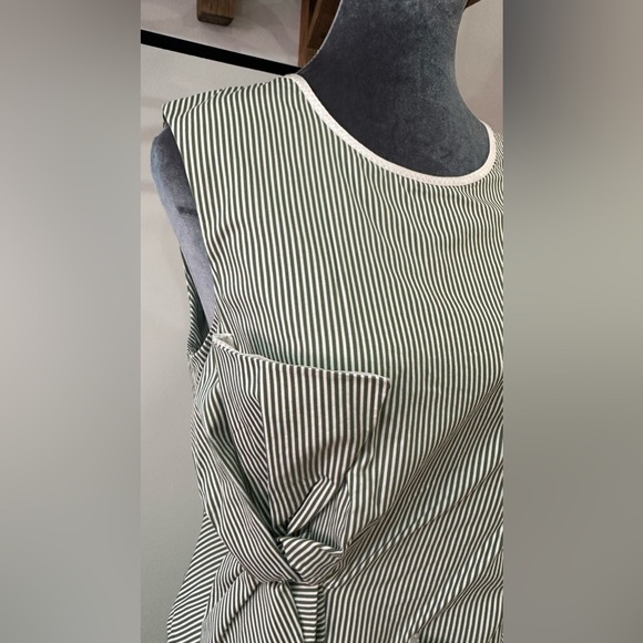 NWOT Victoria Beckham Double Knot Green White Sleeveless Dress Size 4 - Picture 10 of 13